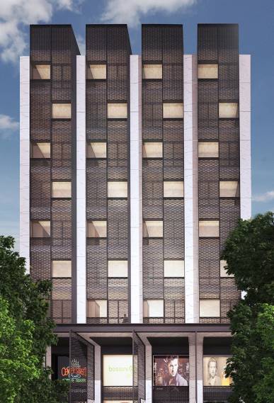 This building has been designed to have 13 floors, 6 of which were allocated to offices, and 3 of which were considered for commercial activities. There is an amusement park, three movie theaters, 5 food courts, 27 stores and 150 parking spaces on the ground floor. The materials used in the design and construction of this building are similar to the most luxurious buildings in district one of Tehran