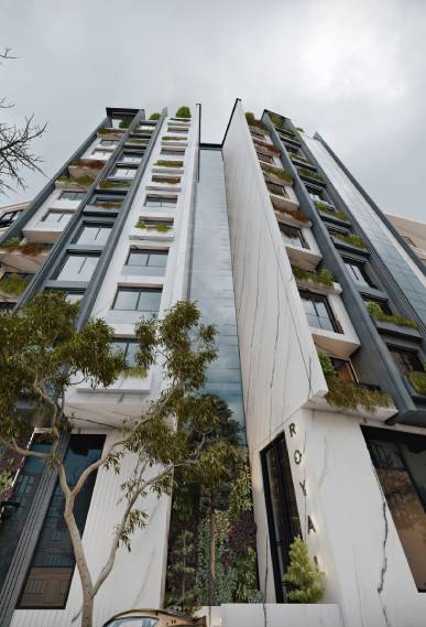 It includes 11 modern single-unit floors above
the ground floor and 5 floors under the ground, and each unit is 400 square meters in size.