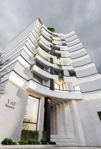 It includes 8 single-unit floors above the ground floor and 4 floors under the ground, and each unit is about 450 square meters in size.