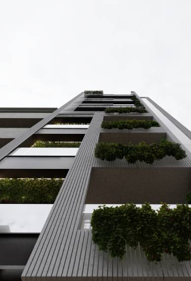 Atras residential building has been designed for land covering 500 square meters.