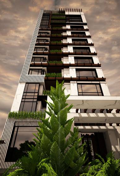 Zhuan Park2 residential tower has been designed for a land covering 1000 square meters in Velenjak. It includes 9 single-unit floors, and each unit is
400 square meters in size. Slab stones have been used for the façade and interior space of the building, and there is a flower box on each terrace
